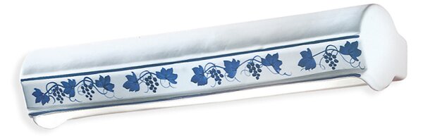 Applique Classica Trieste Bianco Decorato Filo Blu 2 Luci E14