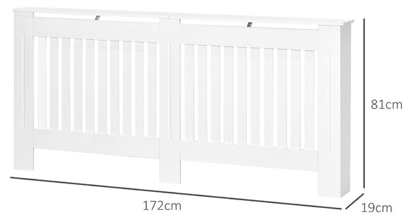 HOMCOM Copritermosifone in Legno MDF per Calorifero 172 x 19 x 81cm Bianco|Aosom