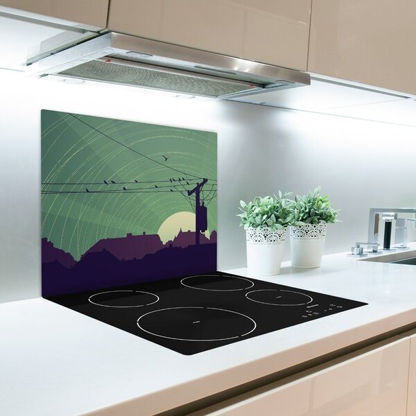 Tagliere in vetro Birds City 60x52 cm
