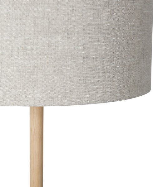 Lampada da terra rustica in legno con paralume marrone chiaro - Mels