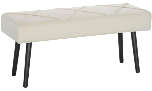 HOMCOM Panca Imbottita Ingresso e Soggiorno, Panca Fondoletto in Velluto con Gambe in Acciaio, 100x36x45cm, Crema | Aosom Italy