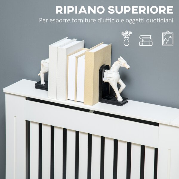 HOMCOM Copritermosifone in Legno MDF per Calorifero 172 x 19 x 81cm Bianco|Aosom