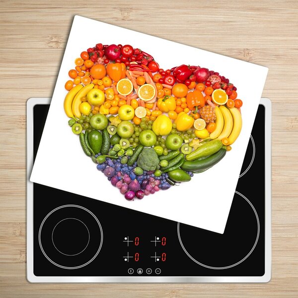 Tagliere in vetro Cuore vegetale 60x52 cm