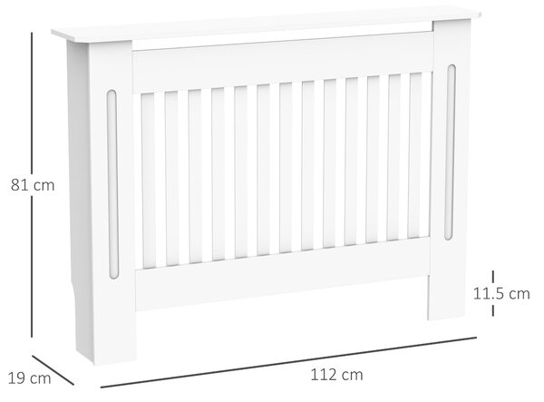 HOMCOM Copritermosifone in Legno MDF per Calorifero 112 x 19 x 81cm Bianco