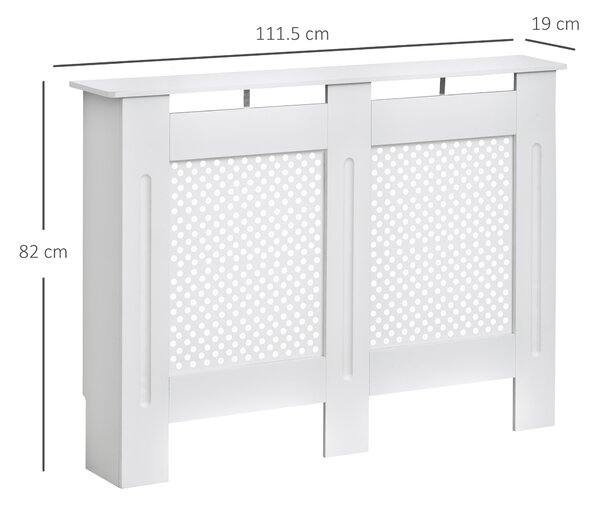 HOMCOM Copritermosifone in Legno Copertura Moderna 111.5 × 82 × 19cm Verniciato Bianco|Aosom