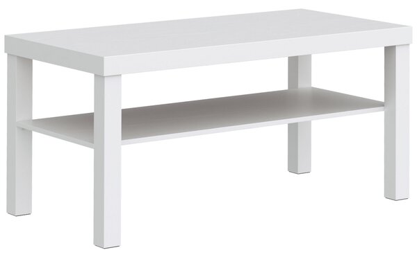 HOMCOM Tavolino da Salotto Rettangolare con Ampio Ripiano, 90×45×44.5 cm, Bianco | Aosom Italy