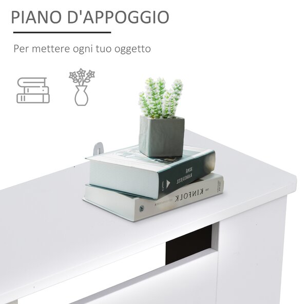 HOMCOM Copritermosifone in Legno Copertura Moderna 78 × 82 × 19cm Verniciato Bianco