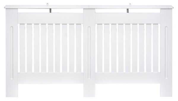 HOMCOM Copritermosifone in Legno MDF per Calorifero 152 x 19 x 81cm Bianco|Aosom