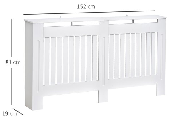 HOMCOM Copritermosifone in Legno MDF per Calorifero 152 x 19 x 81cm Bianco|Aosom