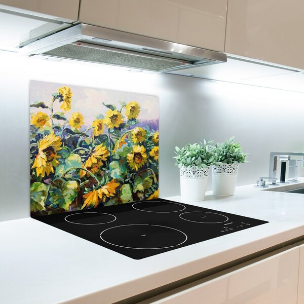 Tagliere in vetro Girasoli 60x52 cm
