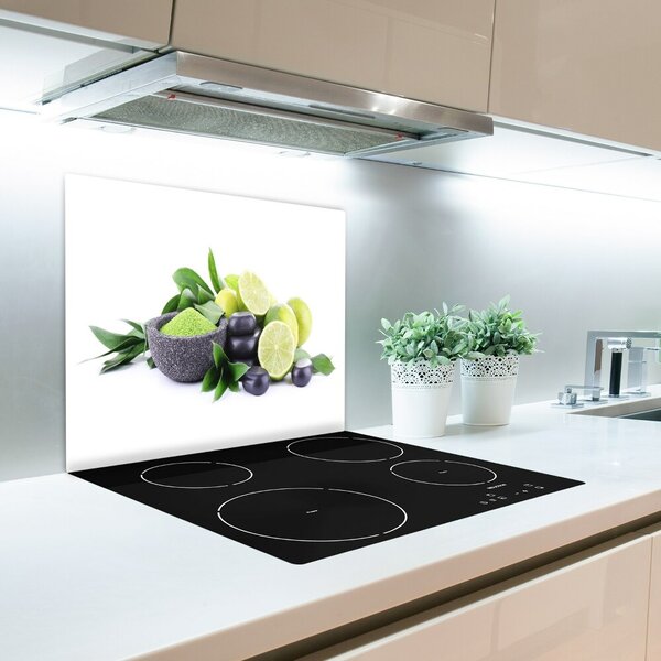 Tagliere in vetro temperato Lime e pietre 60x52 cm