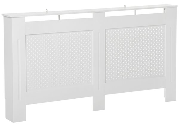 HOMCOM Copritermosifone in Legno Copertura Moderna 151.5 × 82 × 19cm Verniciato Bianco|Aosom