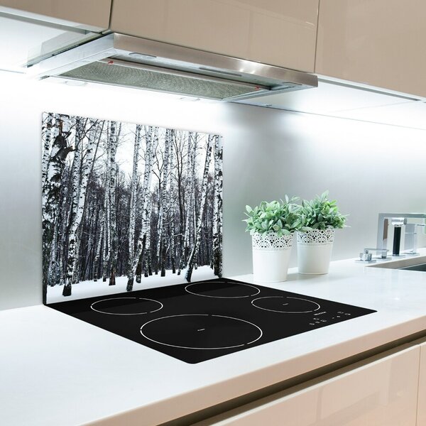 Tagliere in vetro Birche in inverno 60x52 cm