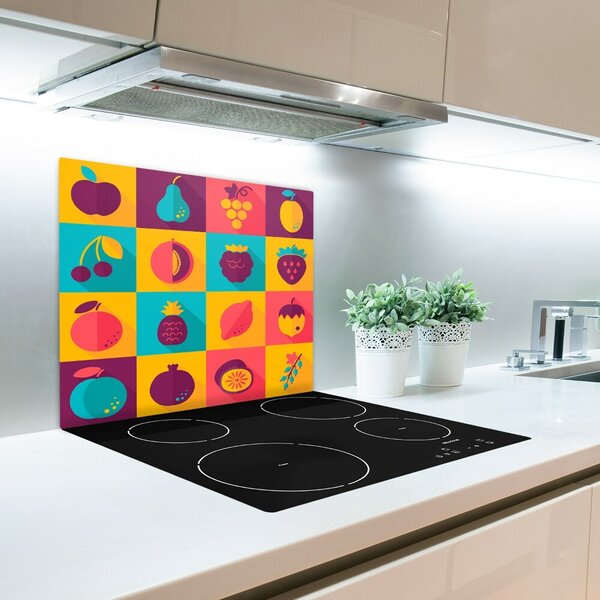 Tagliere in vetro Icone di frutta 60x52 cm