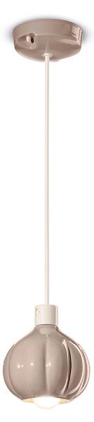 Lampadario Vintage Decò Afoxe' Alluminio Ceramica Grigio Sabbia 1 Luce E14