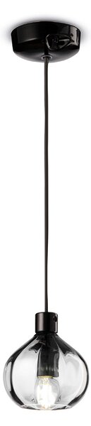 Lampadario Vintage Decò Afoxe' Alluminio Ceramica Cristallo 1 Luce E14