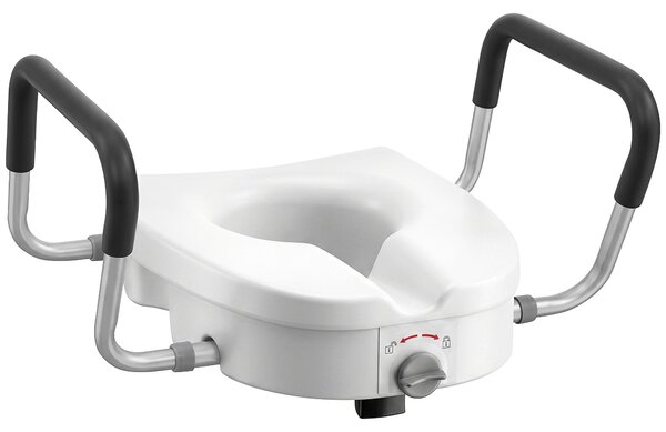 HOMCOM Rialzo WC per Anziani in HDPE con Maniglie Antiscivolo e Larghezza Regolabile, Capacità 136kg, Bianco | Aosom Italy