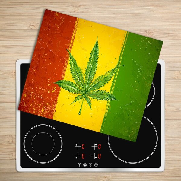 Tagliere in vetro Flag rasta 60x52 cm