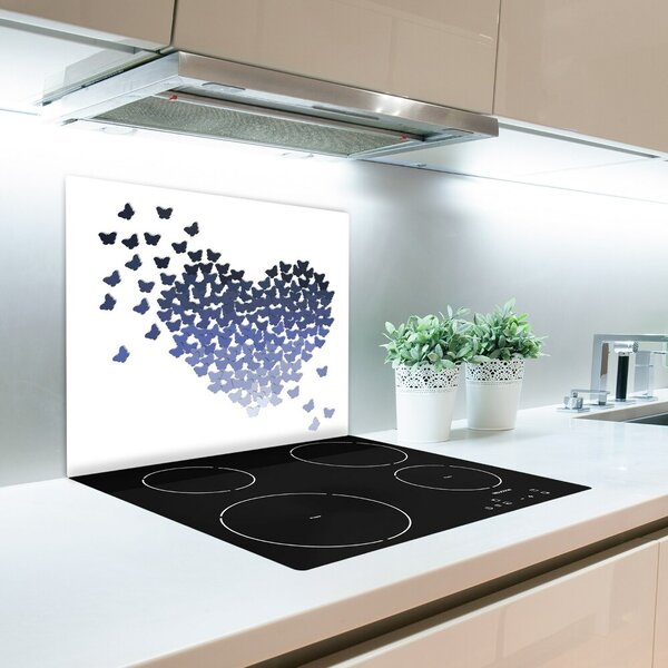Tagliere in vetro Cuore farfalla 60x52 cm