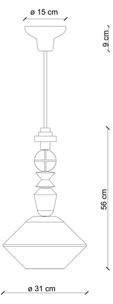 Sospensione Piccola Vintage Decò Lariat Ceramica Bianco Latte 1 Luce E27