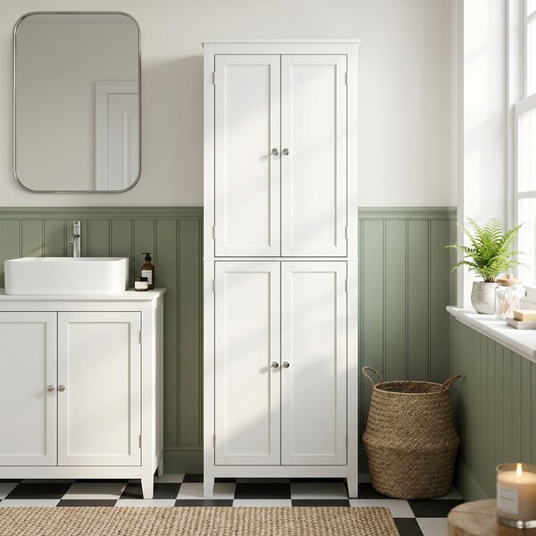 HOMCOM Mobile Bagno Alto 170 cm da Terra con Ripiani Regolabili | Aosom Italy