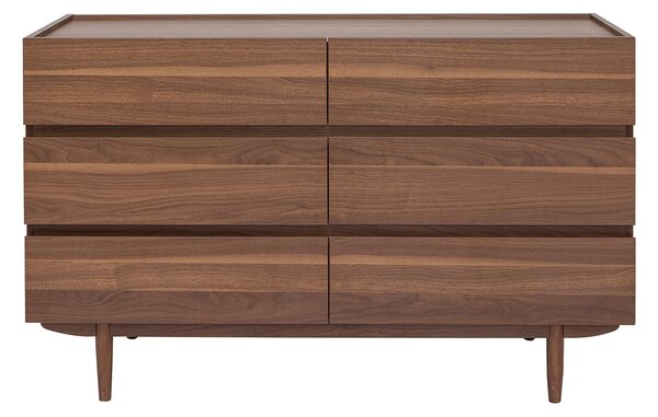 Comò 6 cassetti in legno scuro L120 cm SANAA