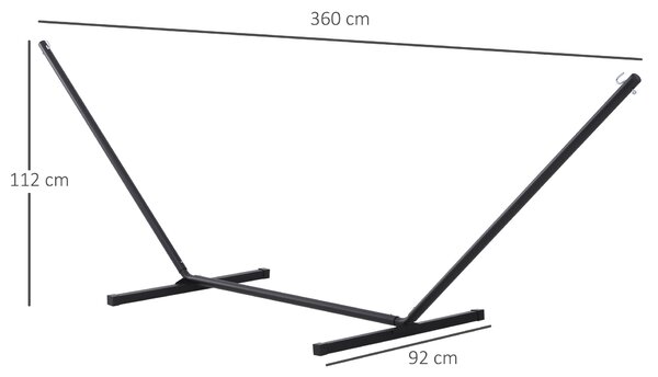 Outsunny Struttura Portante per Amaca Supporto Max. 120 Kg Metallo 360x92x115cm|Aosom