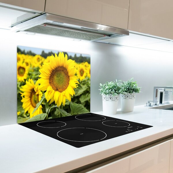 Tagliere in vetro Campo di girasole 60x52 cm