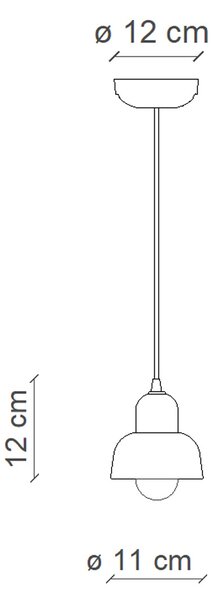 Lampadario Vintage Decò Berimbau Ceramica Grigio Sabbia 1 Luce E14
