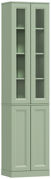 HOMCOM Mobile bagno alto a 6 ripiani con ripiano regolabile, verde salvia | Aosom Italy