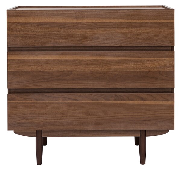 Comò 3 cassetti in legno scuro L80 cm SANAA