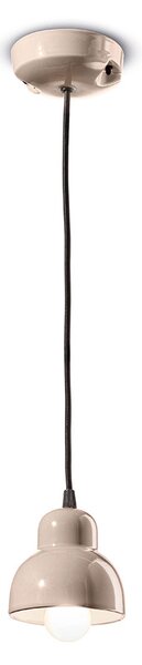 Lampadario Vintage Decò Berimbau Ceramica Grigio Sabbia 1 Luce E14