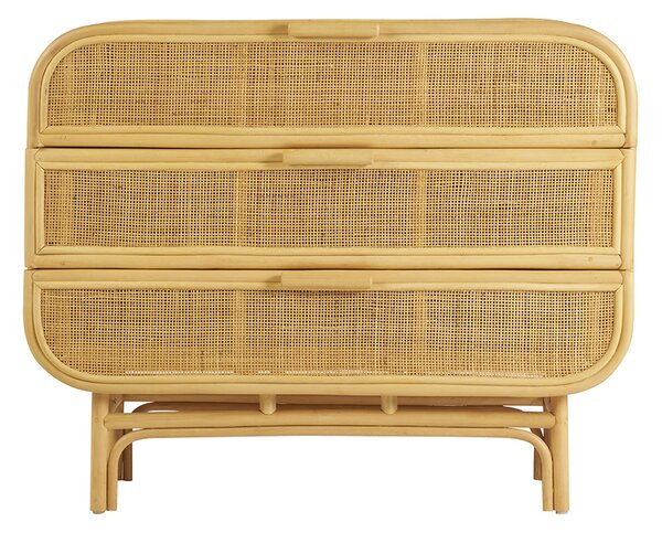Comò in rattan con 3 cassetti L100 cm LUWAK