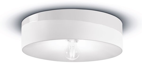 Plafoniera Grande Vintage Decò Pi Ceramica Bianco Grezzo 1 Luce E27