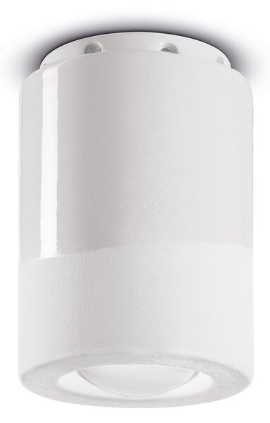 Plafoniera Vintage Decò Pi Ceramica Bianco Grezzo 1 Luce E14