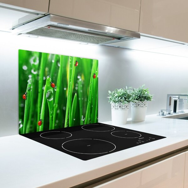 Tagliere in vetro Coccinelle sull'erba 60x52 cm