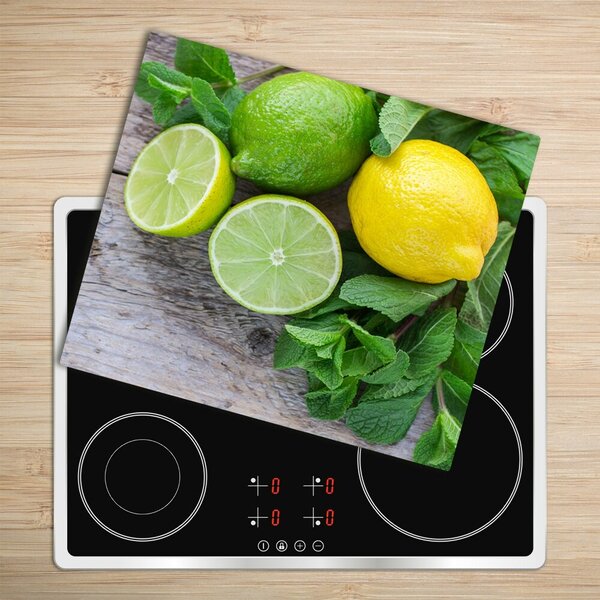 Tagliere in vetro temperato Lime e limone 60x52 cm