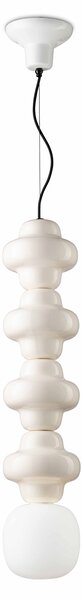 Sospensione Vintage Decò Copacabana 4 Moduli Ceramica Bianca 1 Luce E27