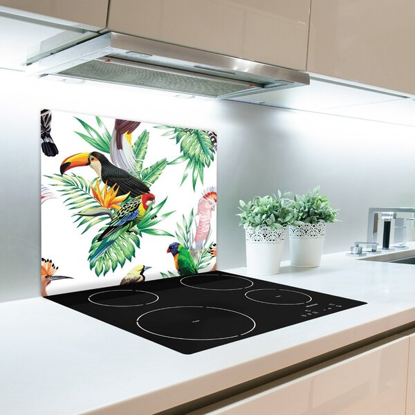 Tagliere in vetro temperato Uccelli tropicali 60x52 cm