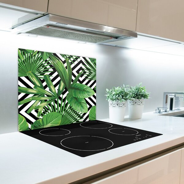 Tagliere in vetro Foglie tropicali 60x52 cm