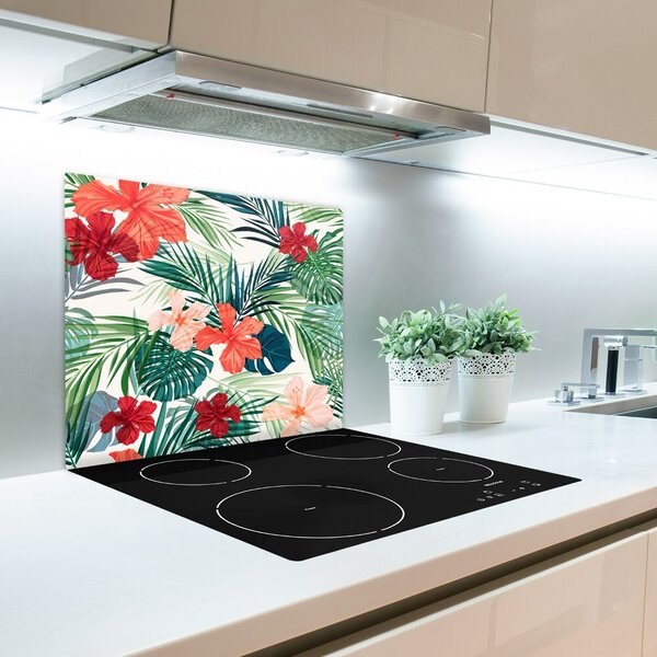 Tagliere in vetro Fiori tropicali 60x52 cm