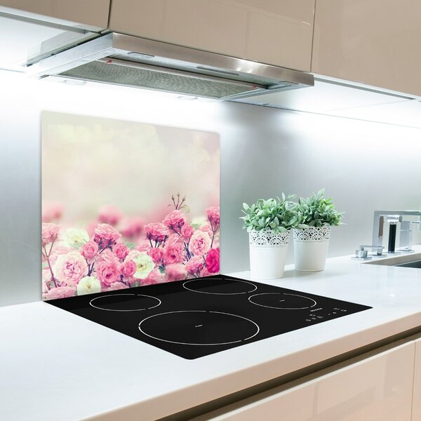 Tagliere in vetro Fiori di rosa selvatica 60x52 cm