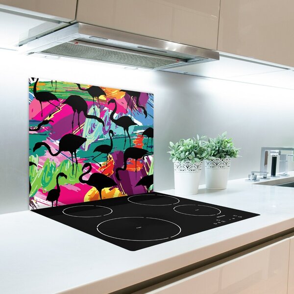Tagliere in vetro Fenicotteri 60x52 cm