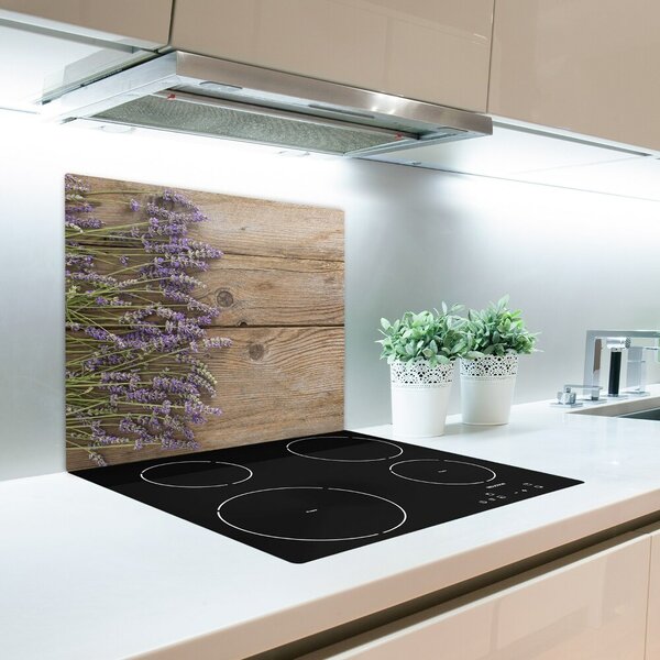 Tagliere in vetro Lavanda sul legno 60x52 cm