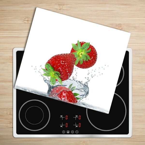 Tagliere in vetro Falling fragole 60x52 cm
