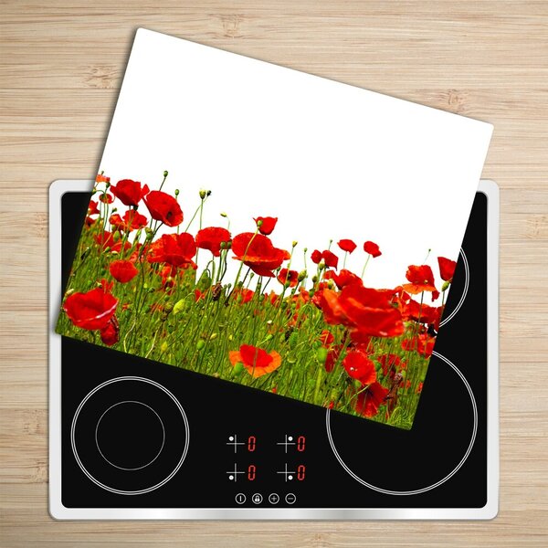 Tagliere in vetro Poppies da campo 60x52 cm