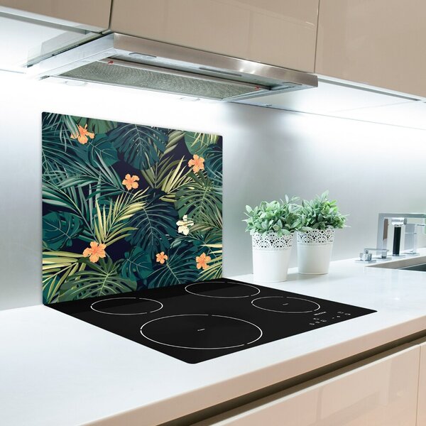Tagliere in vetro temperato Foglie tropicali 60x52 cm