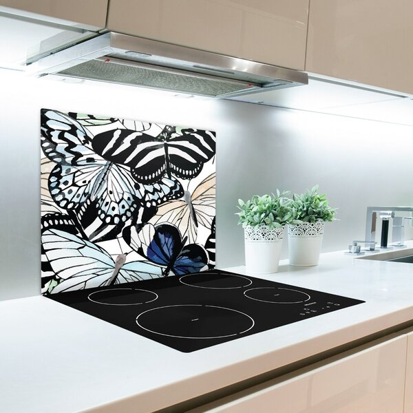 Tagliere in vetro Farfalle e fiori 60x52 cm
