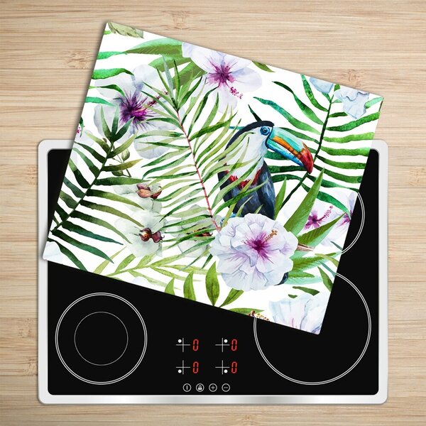 Tagliere in vetro Tropics Toucan 60x52 cm