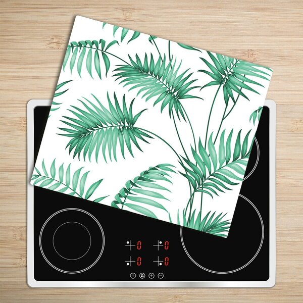 Tagliere in vetro temperato Foglie tropicali 60x52 cm